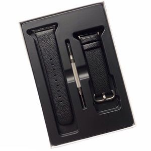 BLACK Leather Band Apple Watch 38/40/41mm M Fullmosa NEW